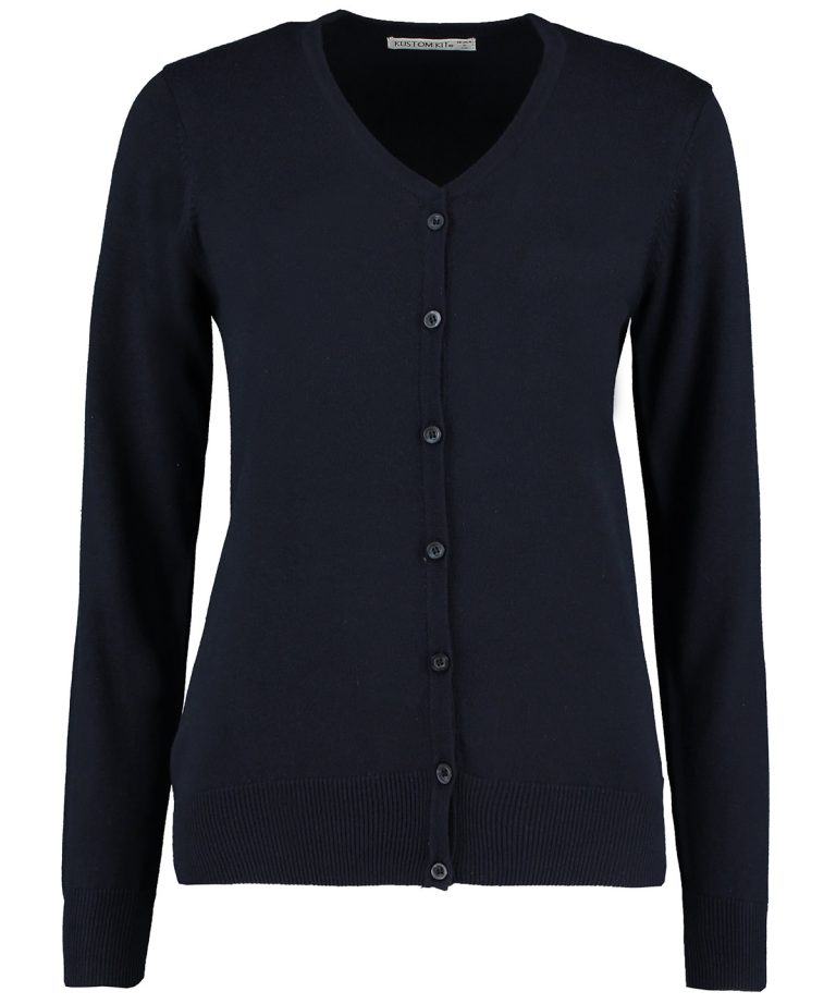 Alternative view of Kustom Kit - Womens Arundel V - Neck Cardigan Long Sleeve (Classic Fit) KK354