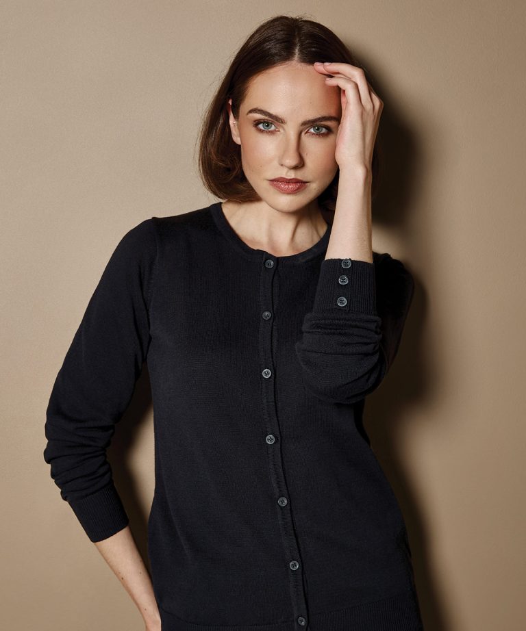Kustom Kit - Womens Arundel Crew Neck Cardigan Long Sleeve (Classic Fit) KK355