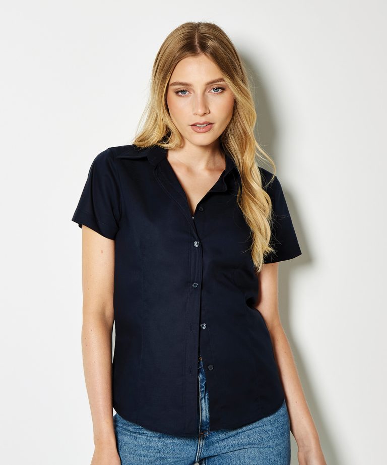 Kustom Kit - Womens Workplace Oxford Blouse Short - Sleeved (Tailored Fit) KK360