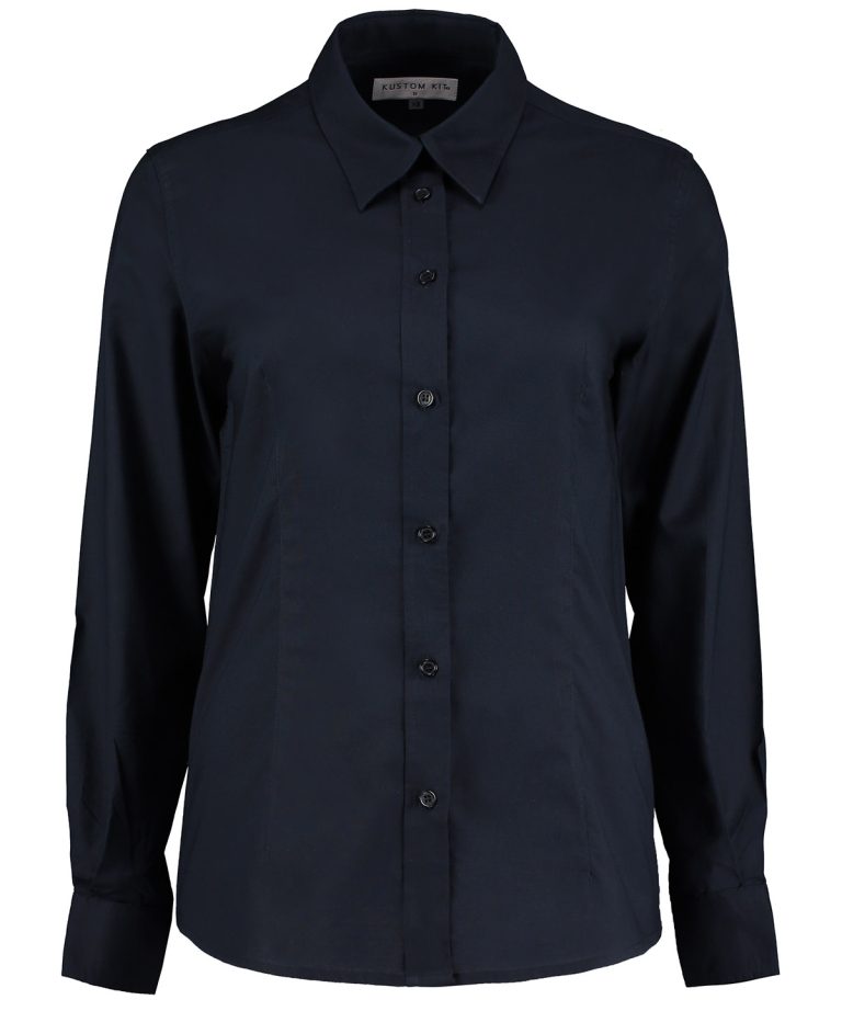 Alternative view of Kustom Kit - Womens Workplace Oxford Blouse Long - Sleeved (Tailored Fit) KK361