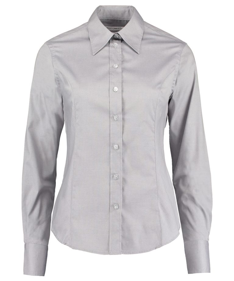 Alternative view of Kustom Kit - Womens Corporate Oxford Blouse Long Sleeved (Tailored Fit) KK702