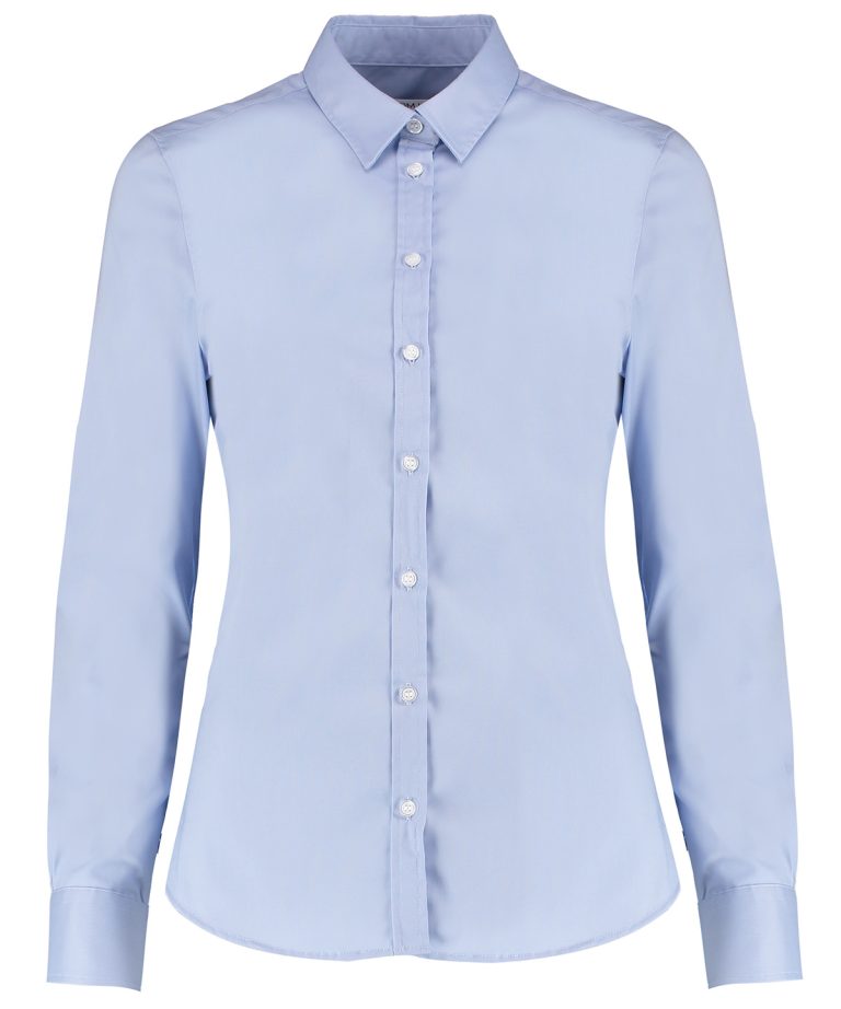 Alternative view of Kustom Kit - Womens Stretch Oxford Shirt Long - Sleeved (Tailored Fit) KK782
