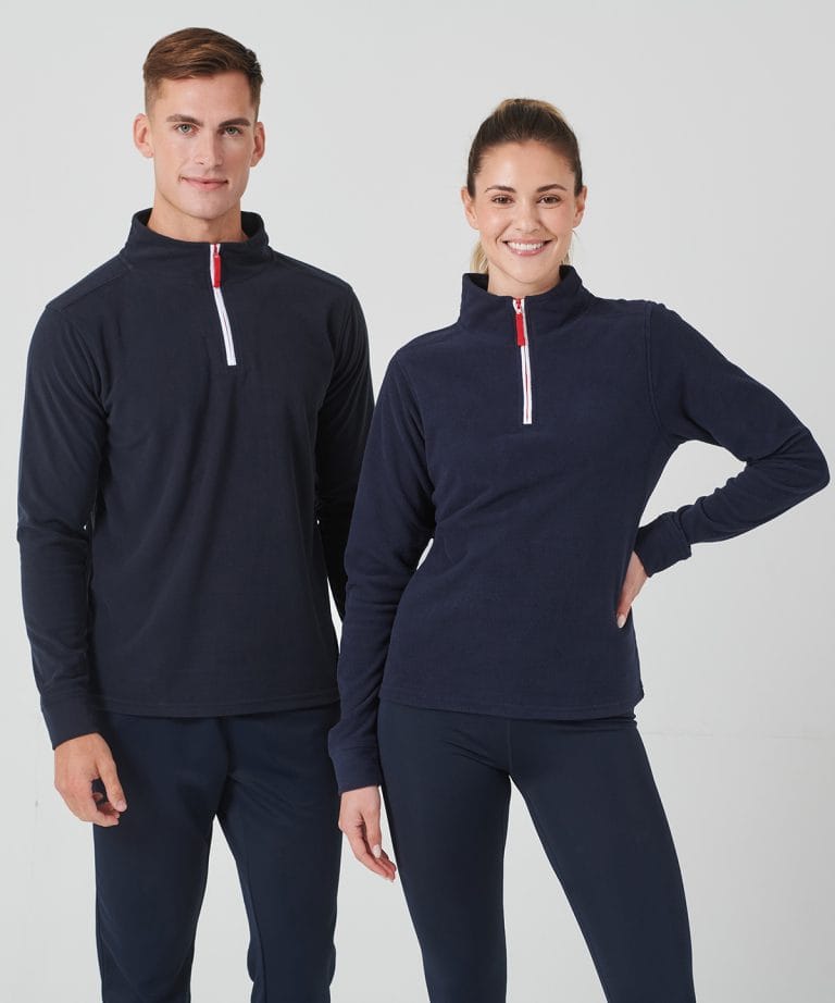Alternative view of Finden & Hales -  Zip Long Sleeve Fleece Piped LV570