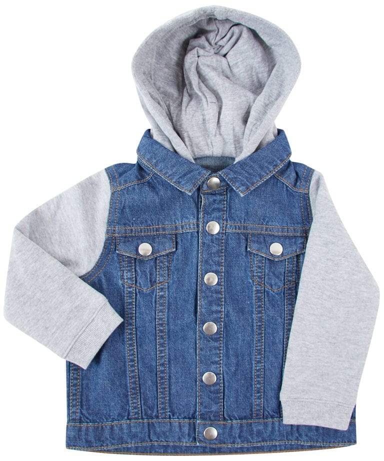 Alternative view of Larkwood - Denim Jacket With Fleece Hood And Sleeves LW750