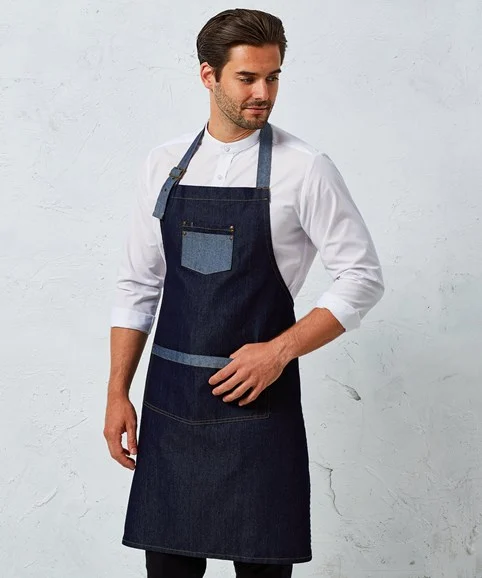 Premier - Domain Contrast Denim Bib Apron PR127