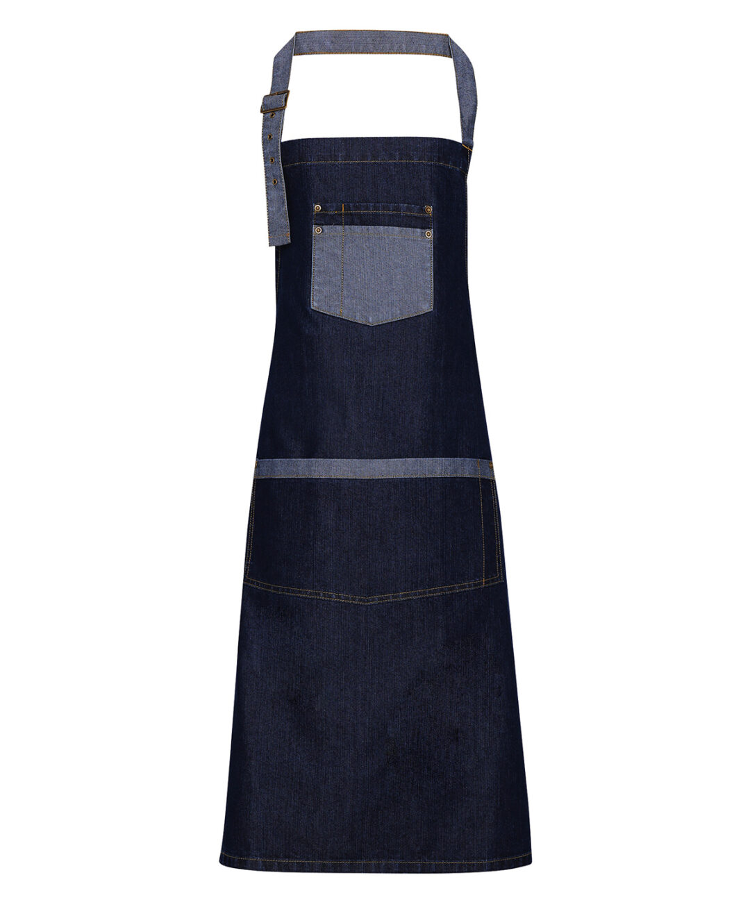 Premier &#8211; Domain Contrast Denim Bib Apron PR127, Vivid Promotion Workwear