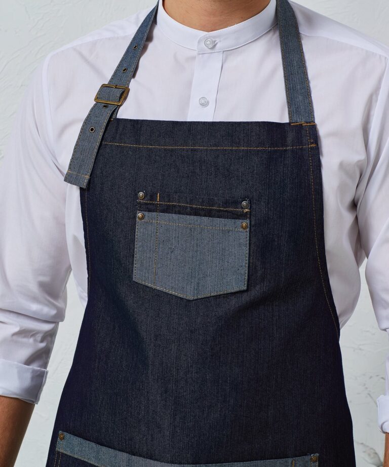 Alternative view of Premier - Domain Contrast Denim Bib Apron PR127