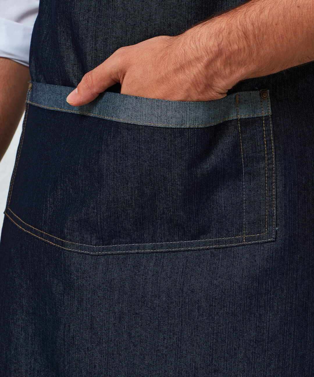 Premier &#8211; Domain Contrast Denim Bib Apron PR127, Vivid Promotion Workwear