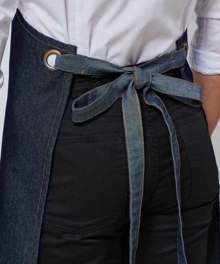 Premier &#8211; Domain Contrast Denim Bib Apron PR127, Vivid Promotion Workwear