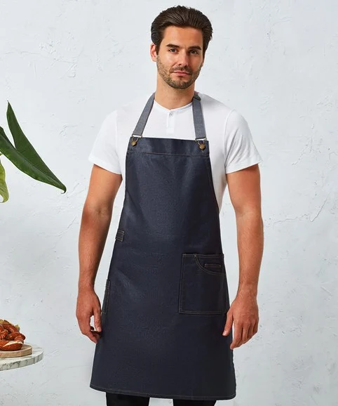 Premier - District Waxed - Look Denim Bib Apron PR134