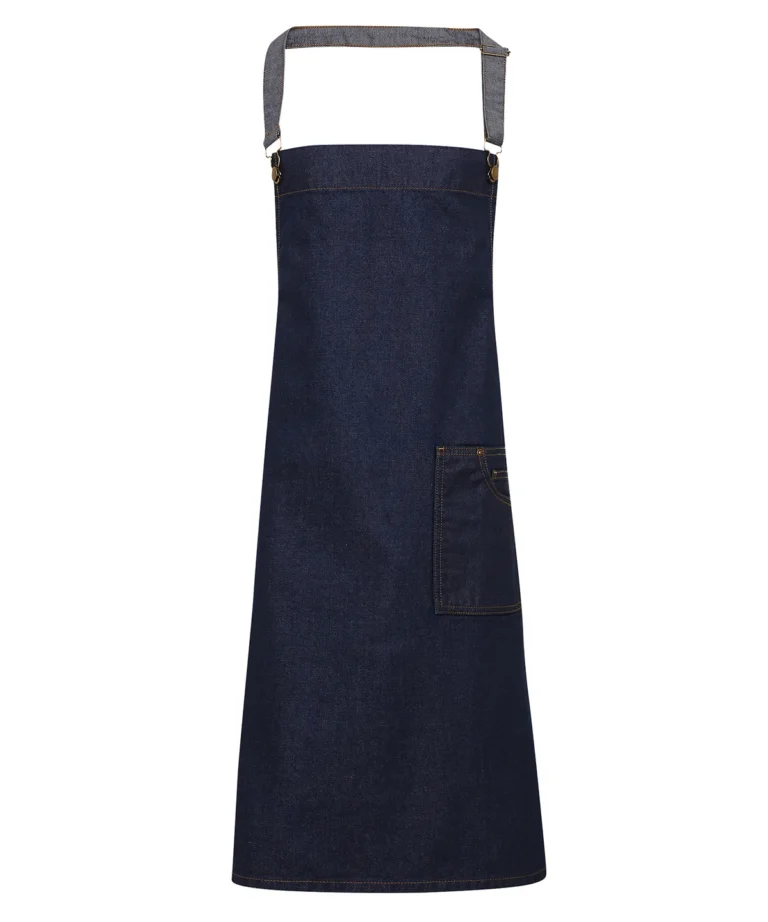 Premier &#8211; District Waxed &#8211; Look Denim Bib Apron PR134, Vivid Promotion Workwear