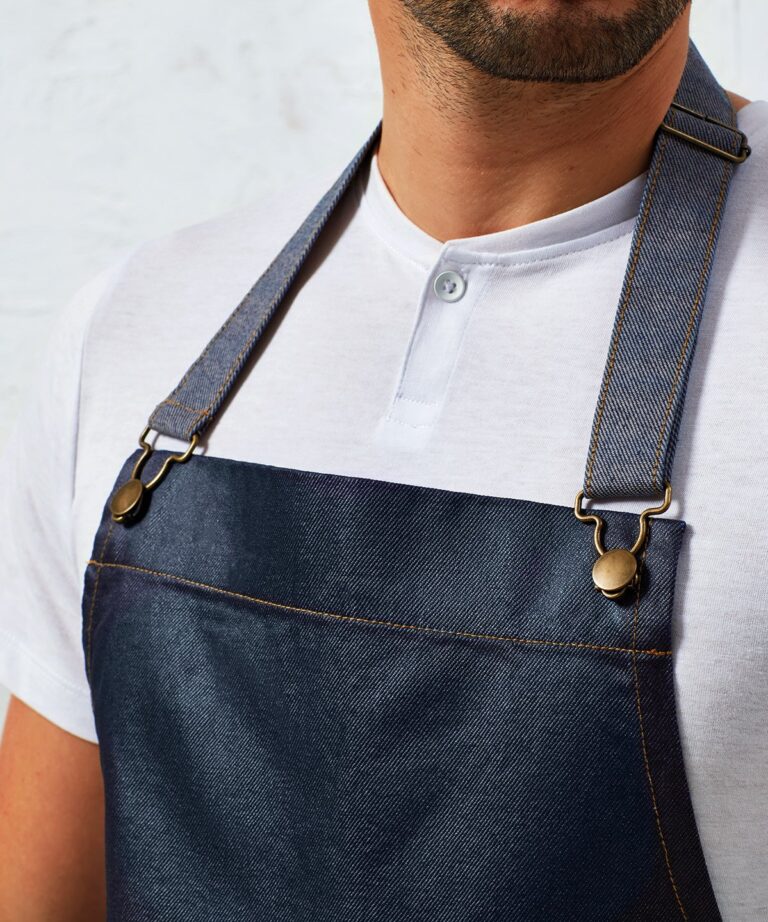 Premier &#8211; District Waxed &#8211; Look Denim Bib Apron PR134, Vivid Promotion Workwear