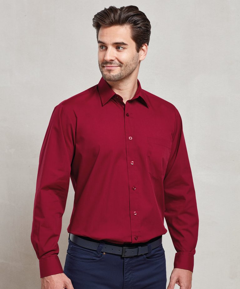 Premier &#8211; Long Sleeve Poplin Shirt PR200, Vivid Promotion Workwear