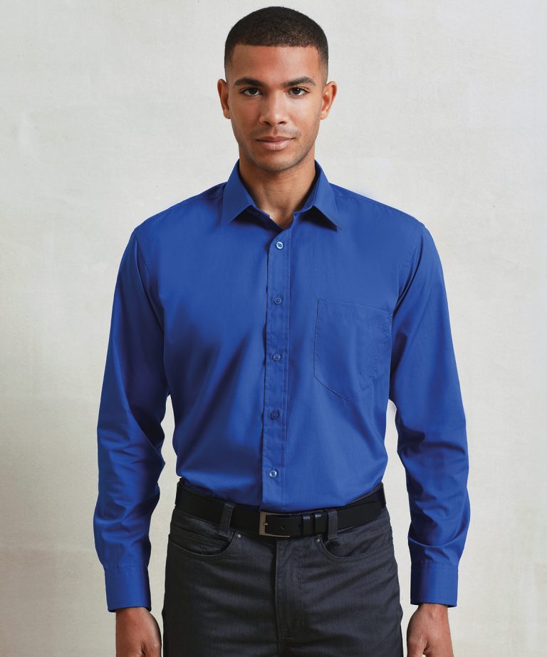 Premier &#8211; Long Sleeve Poplin Shirt PR200, Vivid Promotion Workwear