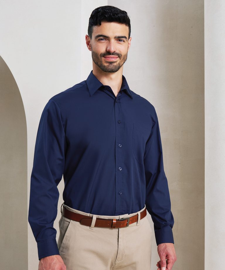 Premier &#8211; Long Sleeve Poplin Shirt PR200, Vivid Promotion Workwear