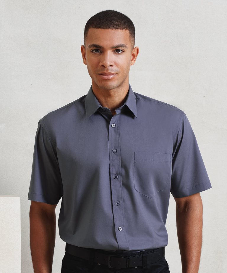 Premier &#8211; Short Sleeve Poplin Shirt PR202, Vivid Promotion Workwear