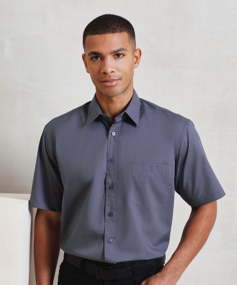 Premier &#8211; Short Sleeve Poplin Shirt PR202, Vivid Promotion Workwear