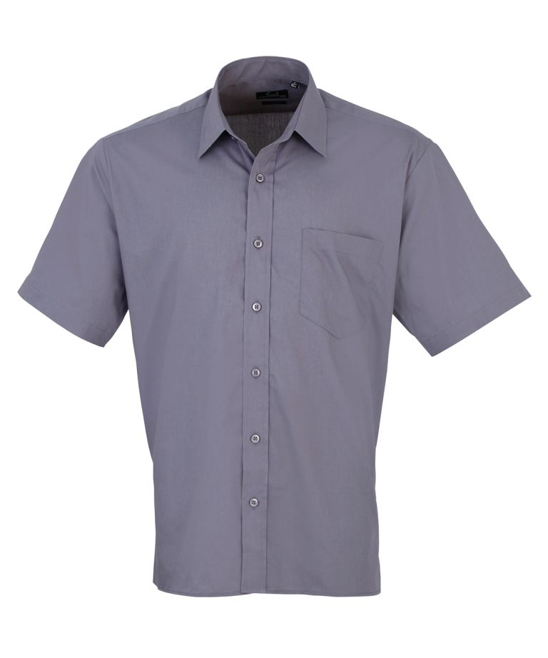 Premier &#8211; Short Sleeve Poplin Shirt PR202, Vivid Promotion Workwear