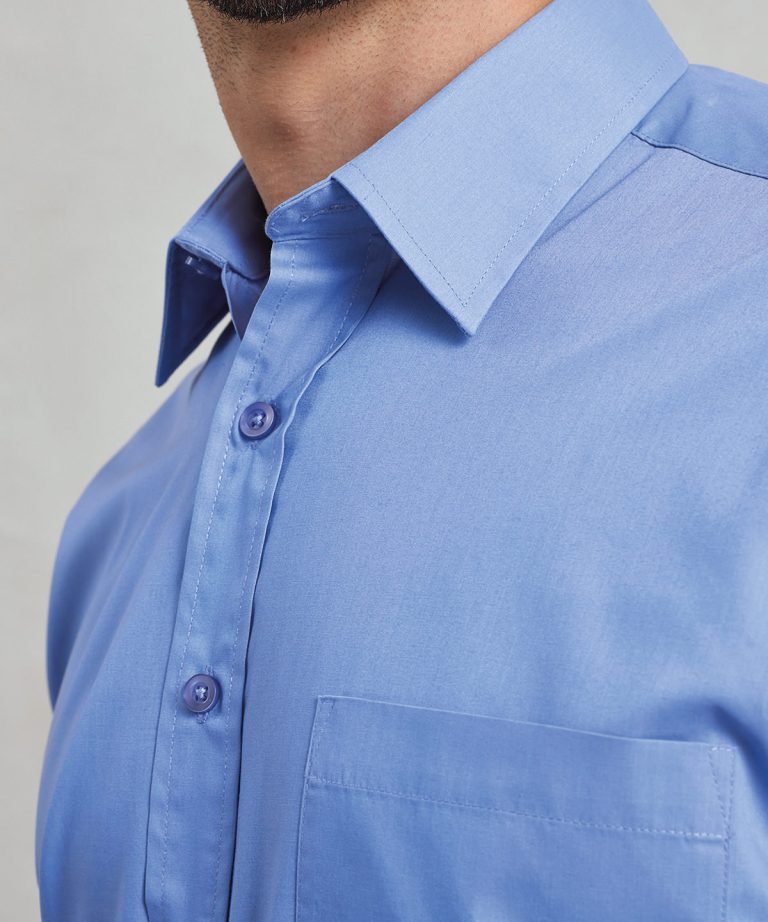 Premier &#8211; Short Sleeve Poplin Shirt PR202, Vivid Promotion Workwear