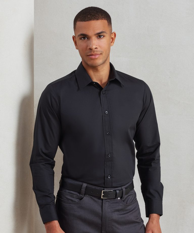 Premier - Poplin Fitted Long Sleeve Shirt PR204