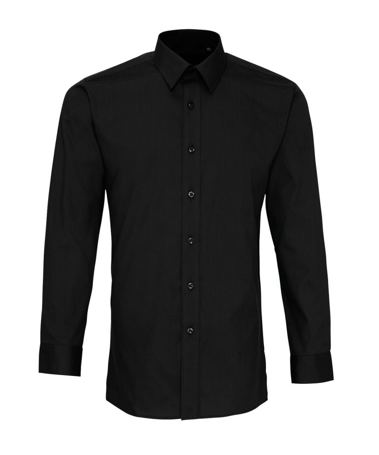 Alternative view of Premier - Poplin Fitted Long Sleeve Shirt PR204