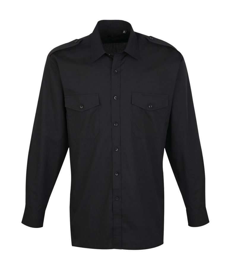 Premier &#8211; Long Sleeve Pilot Shirt PR210, Vivid Promotion Workwear