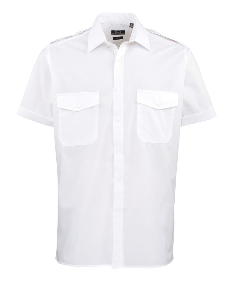 Premier &#8211; Short Sleeve Pilot Shirt PR212, Vivid Promotion Workwear