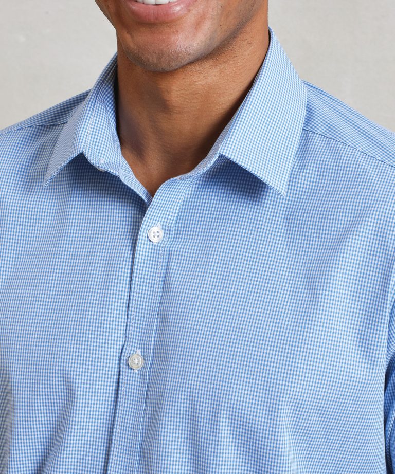 Premier &#8211; Microcheck (Gingham) Long Sleeve Cotton Shirt PR220, Vivid Promotion Workwear