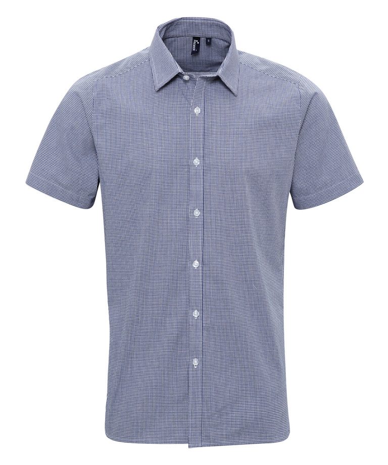 Alternative view of Premier - Microcheck (Gingham) Short Sleeve Cotton Shirt PR221