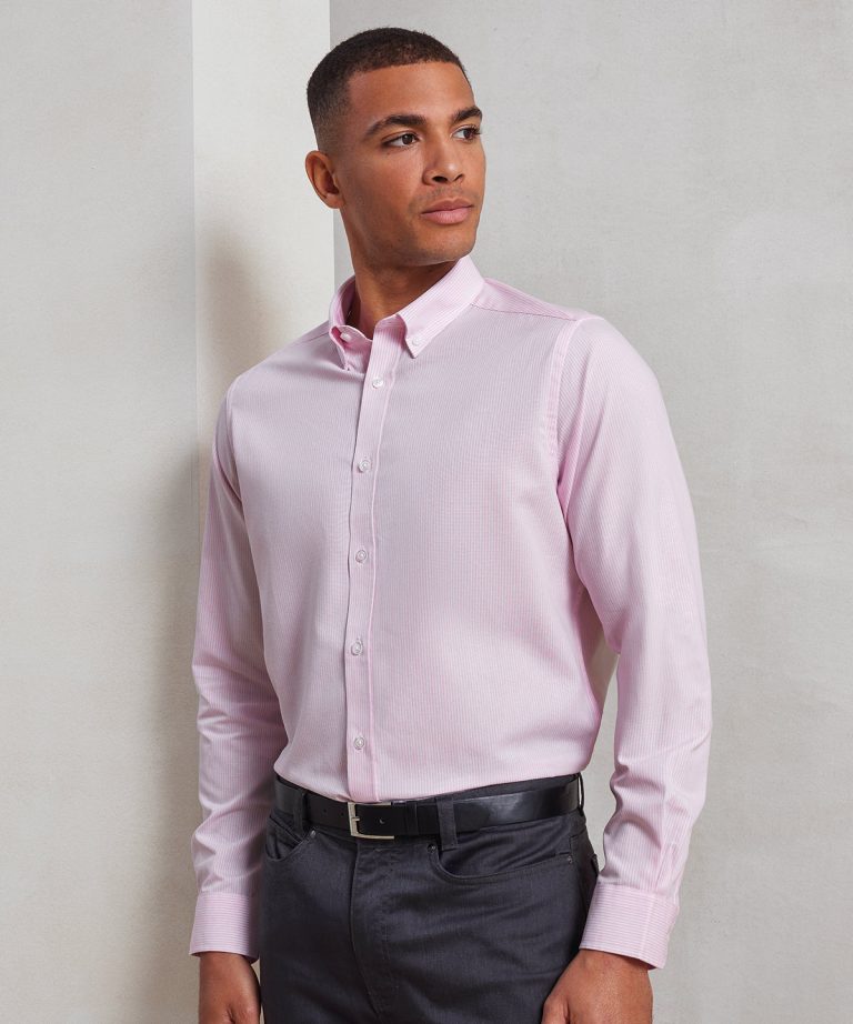 Premier - Cotton - Rich Oxford Stripes Shirt PR238