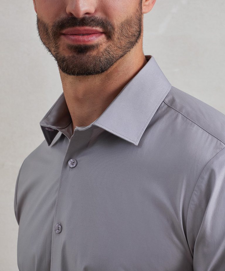 Premier &#8211; Stretch Fit Cotton Poplin Long Sleeve Shirt PR244, Vivid Promotion Workwear