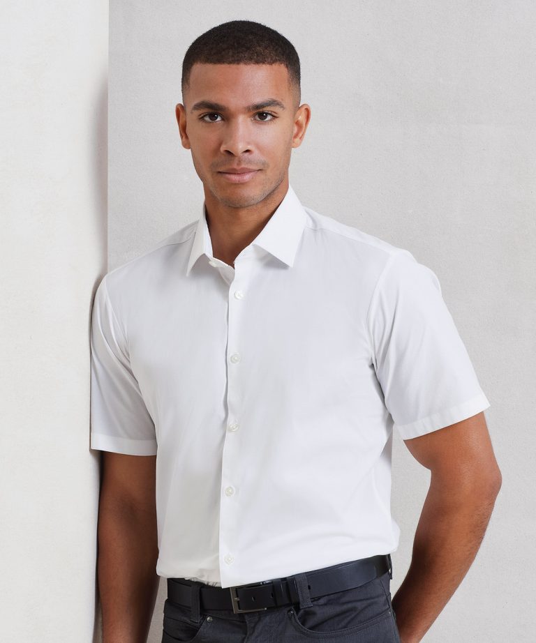 Premier - Stretch Fit Cotton Poplin Short Sleeve Shirt PR246