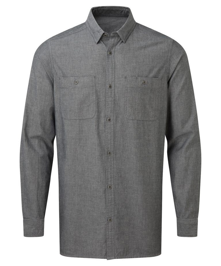 Premier &#8211; Mens Chambray Shirt |  Organic And Fairtrade Certified PR247, Vivid Promotion Workwear