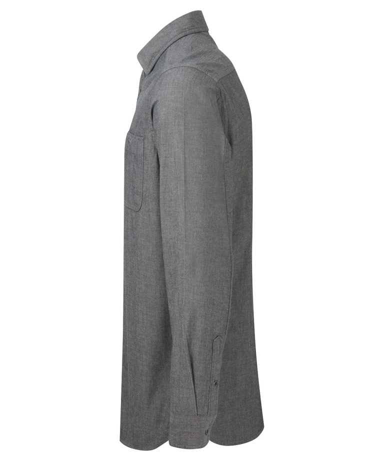 Premier &#8211; Mens Chambray Shirt |  Organic And Fairtrade Certified PR247, Vivid Promotion Workwear