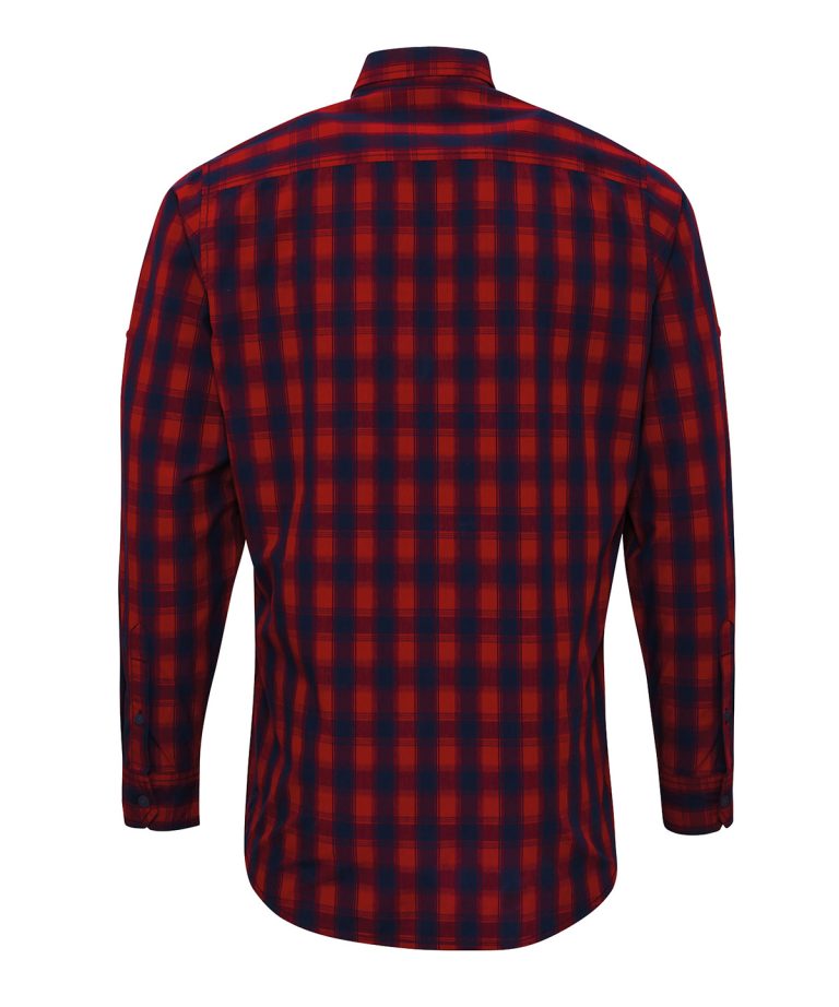 Premier &#8211; Mulligan Check Cotton Long Sleeve Shirt PR250, Vivid Promotion Workwear