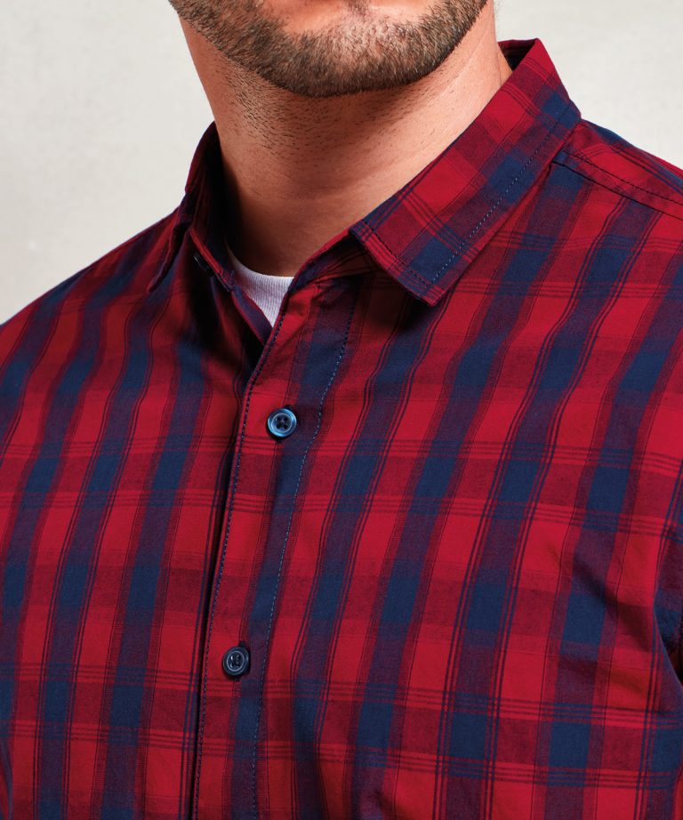 Premier &#8211; Mulligan Check Cotton Long Sleeve Shirt PR250, Vivid Promotion Workwear