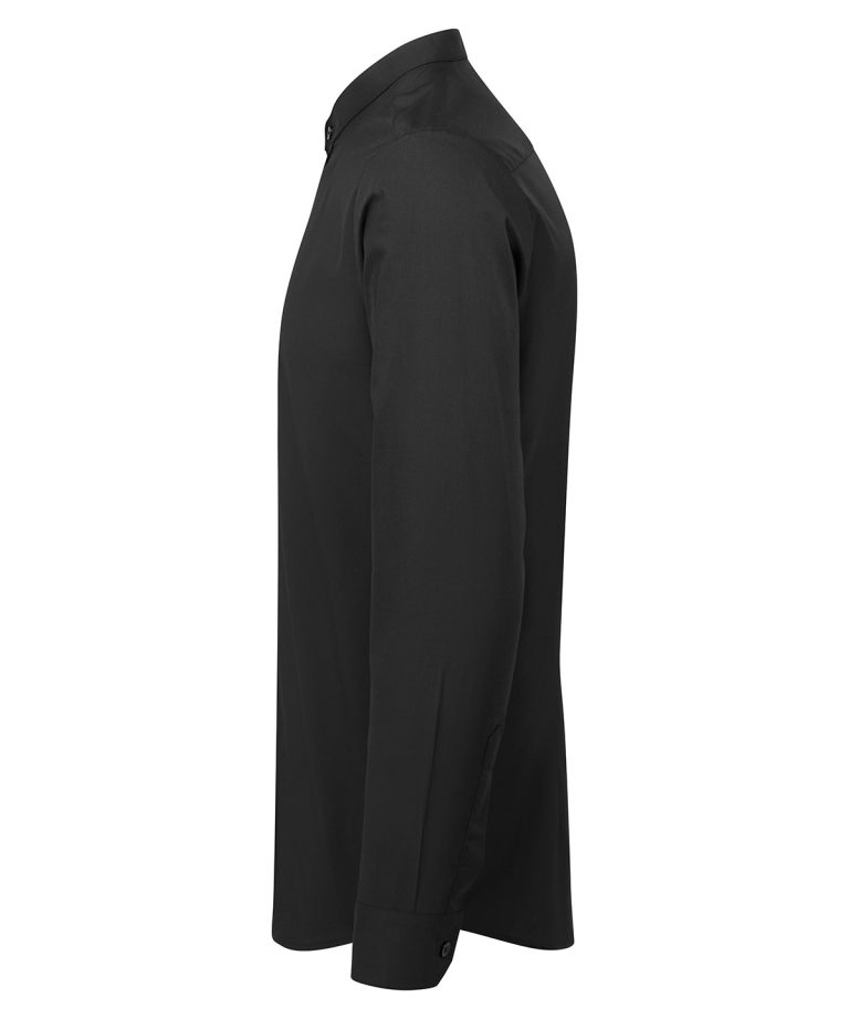Premier &#8211; Banded Collar Grandad Long Sleeve Shirt PR258, Vivid Promotion Workwear