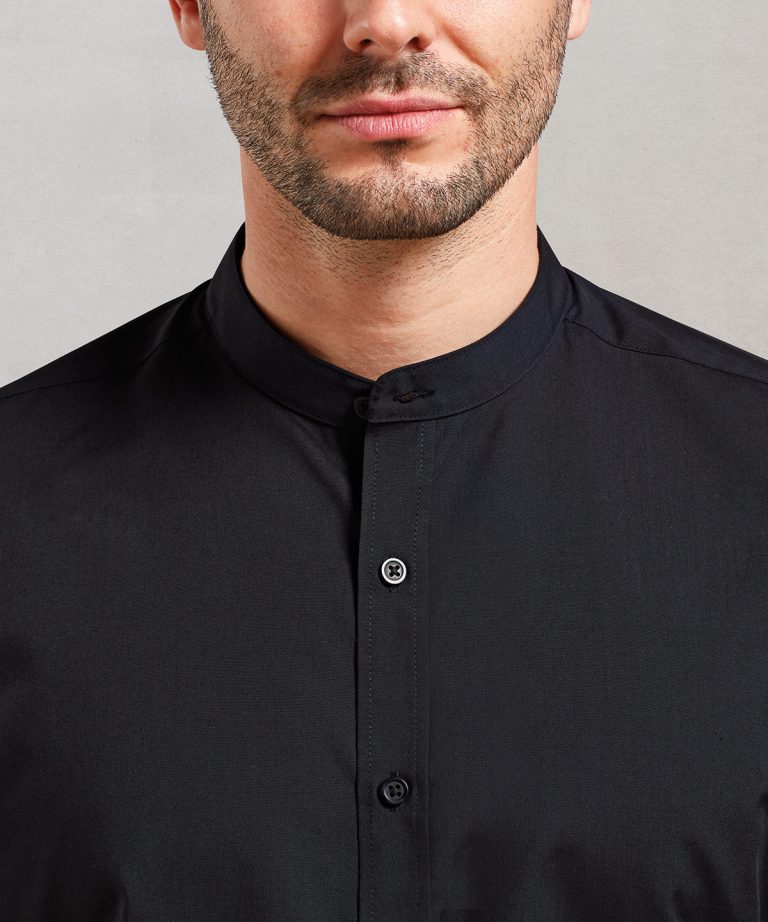 Alternative view of Premier - Banded Collar Grandad Long Sleeve Shirt PR258