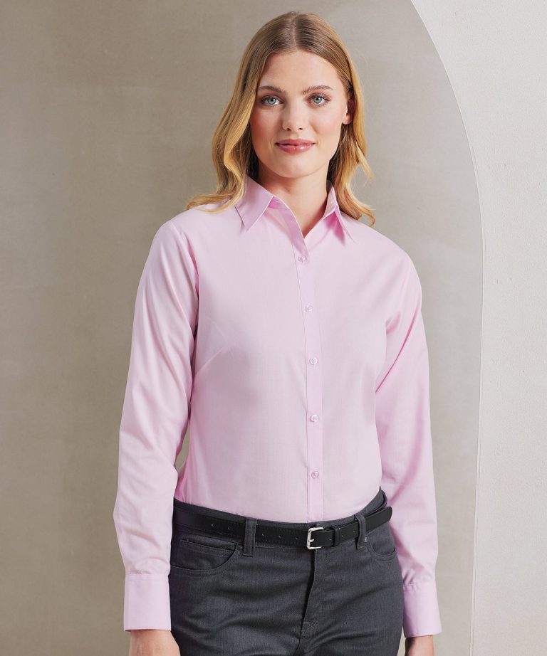 Premier - Womens Poplin Long Sleeve Blouse PR300