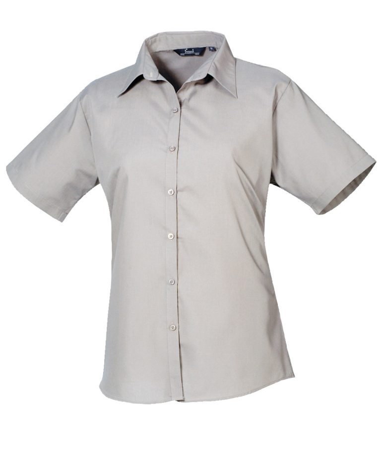 Premier - Womens Short Sleeve Poplin Blouse PR302