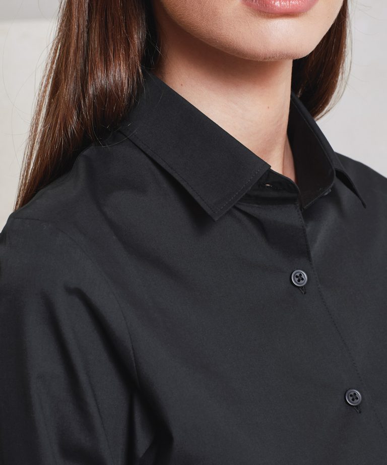 Premier &#8211; Womens Long Sleeve Recyclight Poplin Shirt PR303, Vivid Promotion Workwear