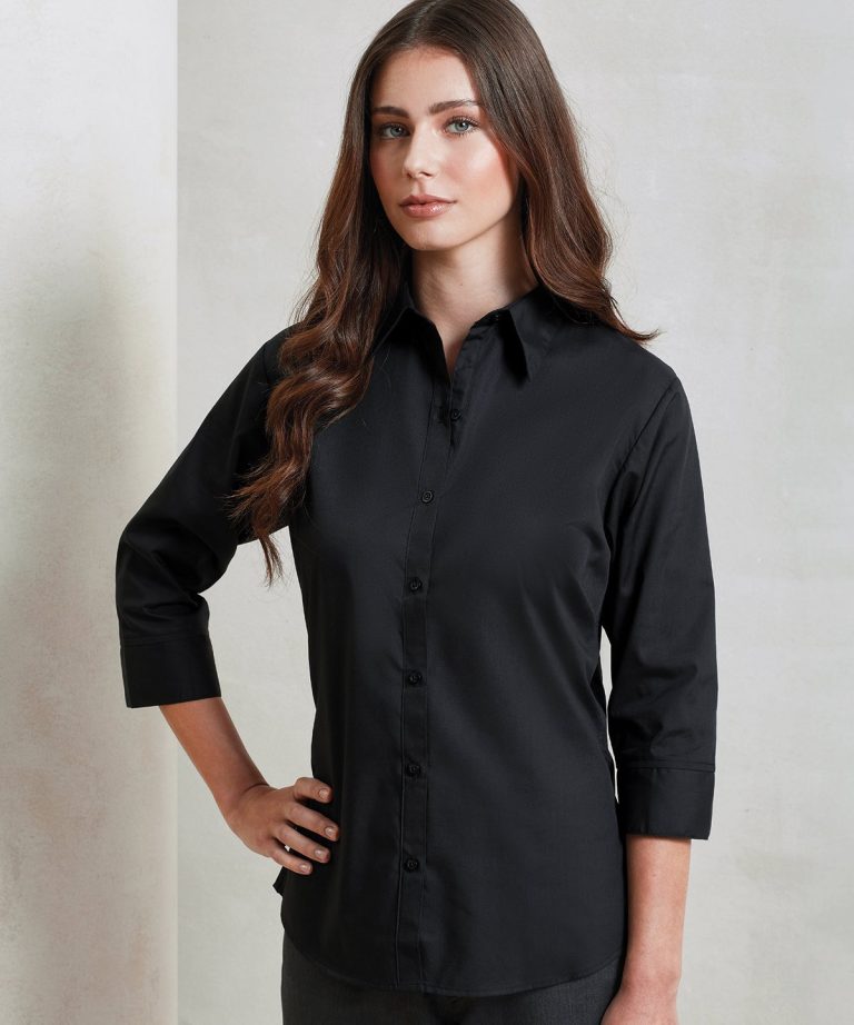 Premier &#8211; Womens  Sleeve Poplin Blouse PR305, Vivid Promotion Workwear