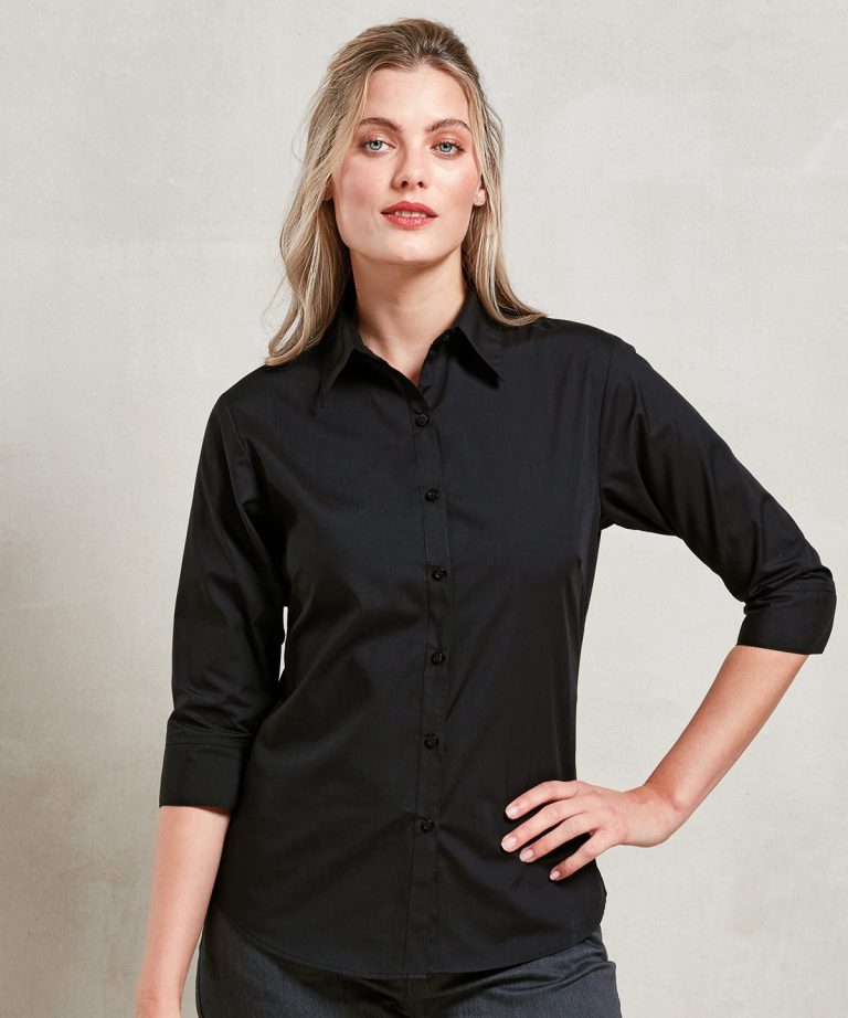 Premier &#8211; Womens  Sleeve Poplin Blouse PR305, Vivid Promotion Workwear
