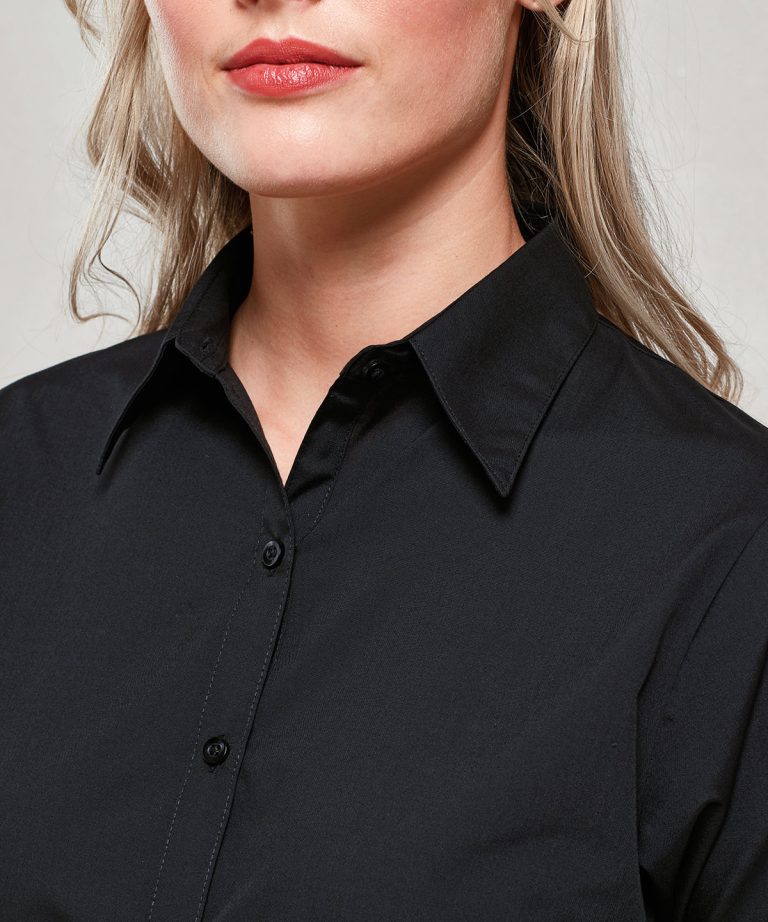 Premier &#8211; Womens  Sleeve Poplin Blouse PR305, Vivid Promotion Workwear