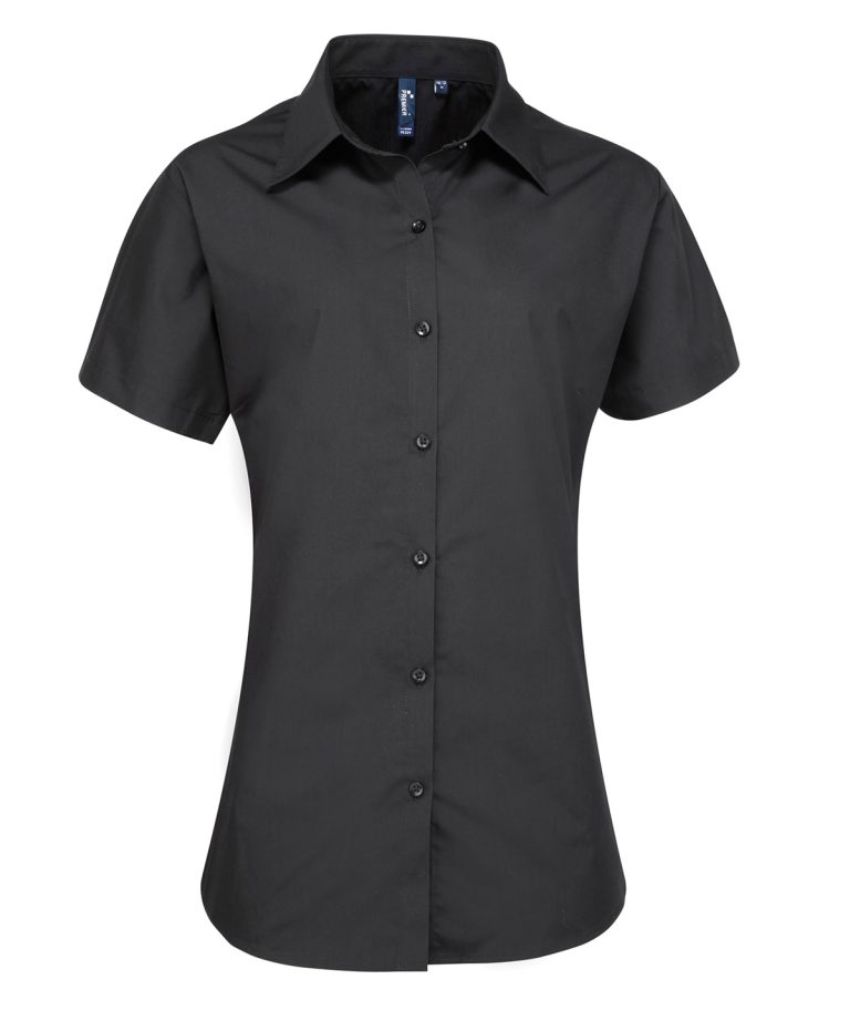 Premier &#8211; Womens Supreme Poplin Short Sleeve Shirt PR309, Vivid Promotion Workwear