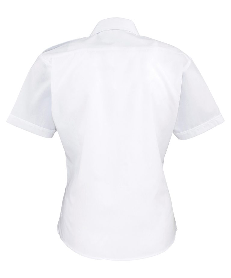 Premier &#8211; Womens Short Sleeve Pilot Blouse PR312, Vivid Promotion Workwear