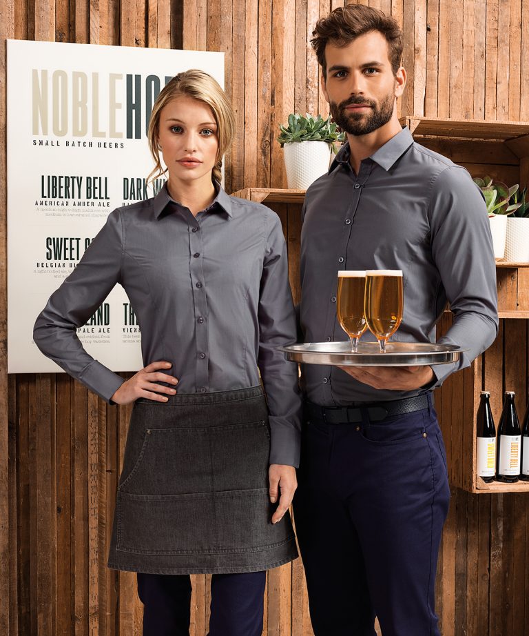 Premier &#8211; Womens Long Sleeve Fitted Friday Bar Shirt PR314, Vivid Promotion Workwear