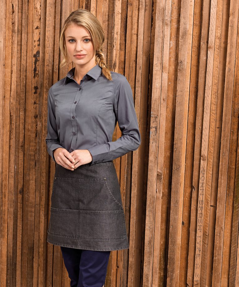 Premier &#8211; Womens Long Sleeve Fitted Friday Bar Shirt PR314, Vivid Promotion Workwear