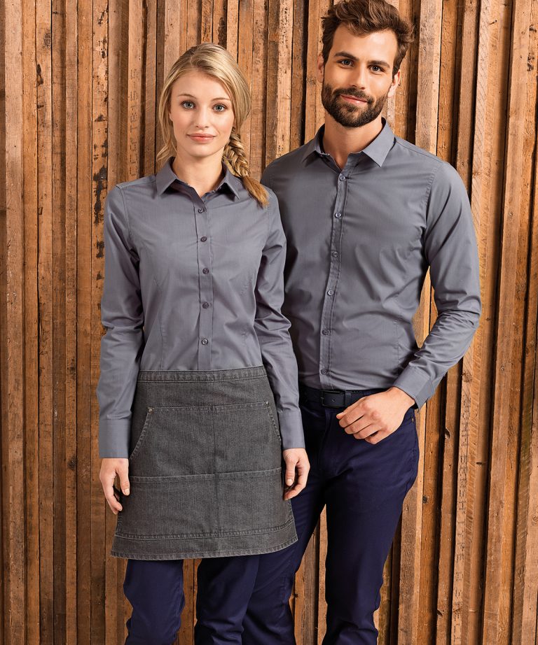 Premier &#8211; Womens Long Sleeve Fitted Friday Bar Shirt PR314, Vivid Promotion Workwear