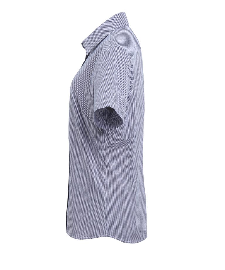 Premier &#8211; Womens Microcheck (Gingham) Short Sleeve Cotton Shirt PR321, Vivid Promotion Workwear